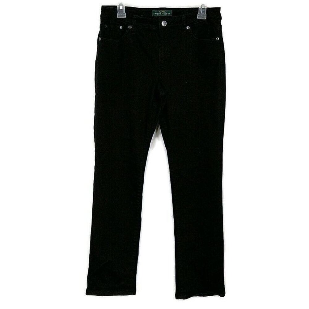 LRL Ralph Lauren Womens sz 10 Pants Casual Straight Slim Leg Black
